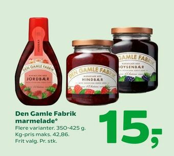 Coop 365 Den Gamle Fabrik marmelade tilbud