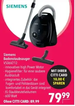 Citti Siemens Bodenstaubsauger tilbud