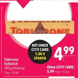 Citti Toblerone Vollmilch tilbud