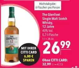 Citti The Glenlivet Single Malt Scotch Whisky, 12 Jahre tilbud
