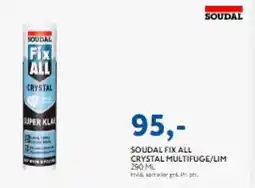 Davidsen Soudal fix all crystal multifuge/lim tilbud