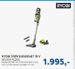 Davidsen RYOBI støvsugersæt 18 v tilbud