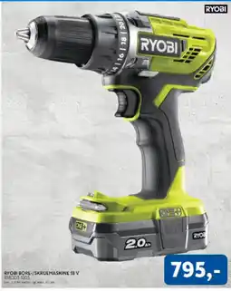 Davidsen RYOBI Bore-/ skruemaskine 18V tilbud