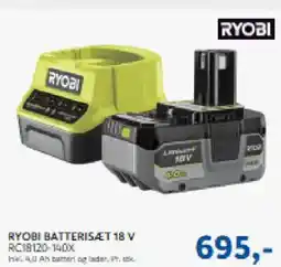 Davidsen RYOBI Batterisæt 18 v tilbud