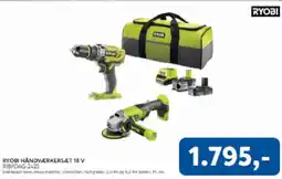 Davidsen RYOBI Håndværkersæt 18 v tilbud