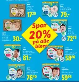 Lidl Spar 20% på alle bleer tilbud