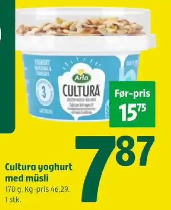 Coop 365 Cultura yoghurt med müsli tilbud