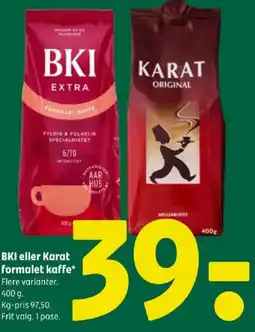 Coop 365 BKI eller Karat formalet kaffe tilbud