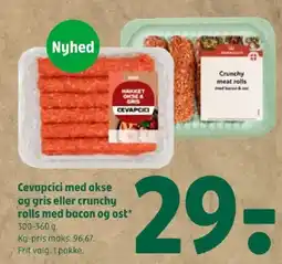 Coop 365 Cevapcici med okse og gris eller crunchy rolls med bacon og ost tilbud