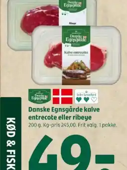 Coop 365 Danske Egnsgårde kalve entrecote eller ribeye tilbud