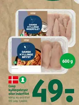 Coop 365 Coop kyllingebryst eller inderfilet tilbud