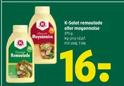 Coop 365 K-Salat remoulade eller mayonnaise tilbud