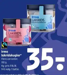 Coop 365 Irma lakridskugler tilbud