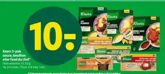 Knorr 3-pak sauce, bouillon eller fond du chef