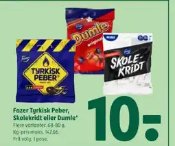 Coop 365 Fazer Tyrkisk Peber, Skolekridt eller Dumle tilbud