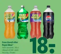 Coop 365 Faxe Kondi eller Pepsi Max tilbud