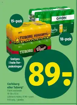 Coop 365 Carlsberg eller Tuborg tilbud