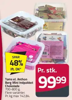 Fleggaard Toms / Anthon Berg Mini indpakket chokolade tilbud
