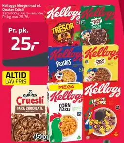 Fleggaard Kellogg's / Quaker morgenmad (forskellige kasser) tilbud