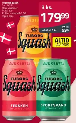 Fleggaard Tuborg Squash (3 ks.) tilbud