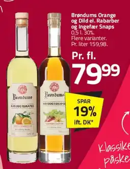 Fleggaard Brøndums Orange / Dild / Rabarber & Ingefær Snaps tilbud