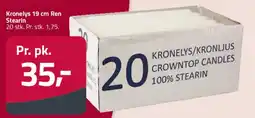 Fleggaard Kronelys 19 cm Ren Stearin tilbud