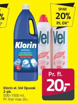 Fleggaard Klorin / Vel opvask tilbud