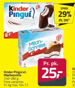 Fleggaard Kinder Pingui / Mælkesnitte tilbud