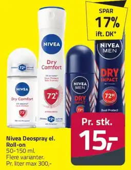 Fleggaard Nivea Deospray el. Roll-on tilbud