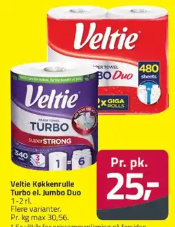 Fleggaard Veltie Køkkenrulle (Turbo / Jumbo Duo) tilbud