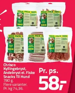 Fleggaard Chrisco Kyllingebryst / Andebryst / Fiske Snacks til hund tilbud