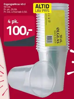 Fleggaard Engangsglas 40 cl tilbud