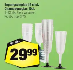 Calle Engangsvinglas / Champagneglas tilbud