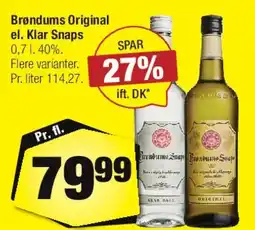Calle Brøndums Original / Klar Snaps tilbud