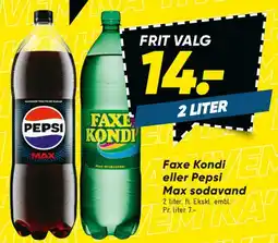 Bilka Faxe Kondi eller Pepsi Max 2 L tilbud