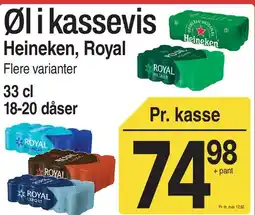ABC Lavpris Øl i kassevis - Heineken / Royal tilbud