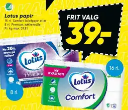 Bilka Lotus toiletpapir (Comfort / Premium) tilbud