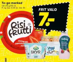 Bilka To-go yoghurt / Risi Frutti tilbud