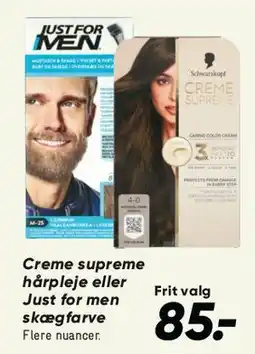 Bilka Creme Supreme hårpleje / Just For Men skægfarve tilbud