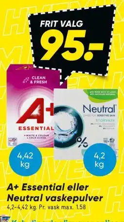 Bilka A+ Essential / Neutral vaskemiddel tilbud