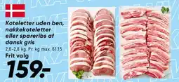 Bilka Koteletter / nakkekoteletter / spareribs af dansk gris tilbud
