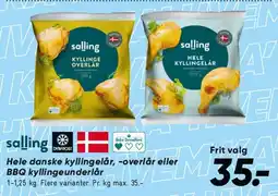 Bilka Salling - Hele danske kyllingelår / Kyllingeoverlår / BBQ kyllingeunderlår tilbud