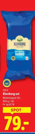 Lidl ARLA Klovborg ost tilbud