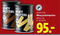 Lidl SPORTYFEEL Whey proteinpulver tilbud