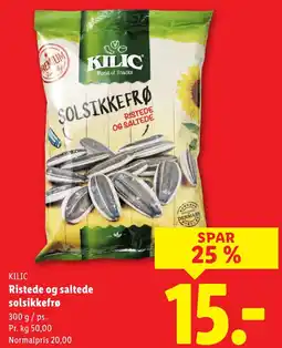 Lidl KILIC Ristede og saltede solsikkefrø tilbud