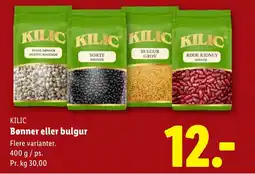 Lidl KILIC Bønner eller bulgur tilbud