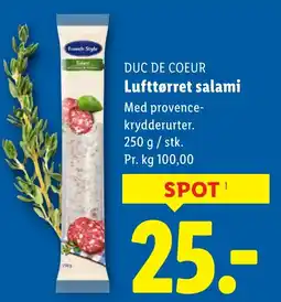 Lidl DUC DE COEUR Lufttørret salami tilbud