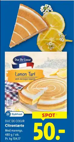 Lidl DUC DE COEUR Citrontærte tilbud