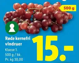 Lidl Røde kernefri vindruer tilbud