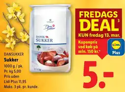 Lidl DANSUKKER Sukker tilbud